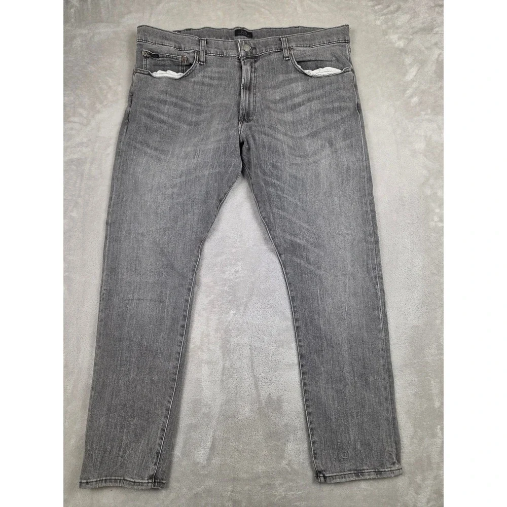 Polo Ralph Lauren Jeans Men 40x32 Gray Sullivan Slim Fit Denim Pants Black Label